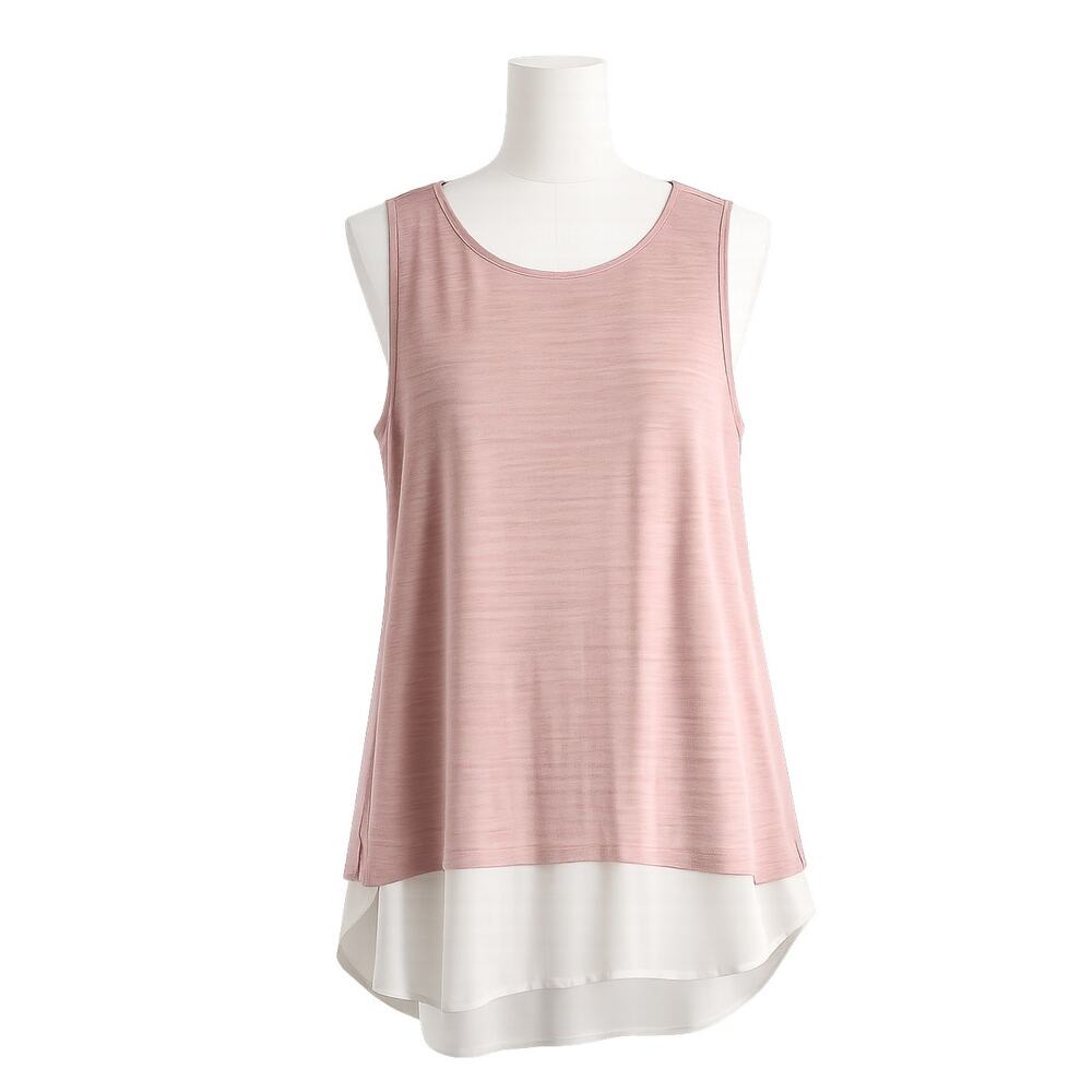 Banana Republic Sleeveless Layered Look Tank – Pink/White – Size M